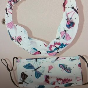 Kids face mask and headband set